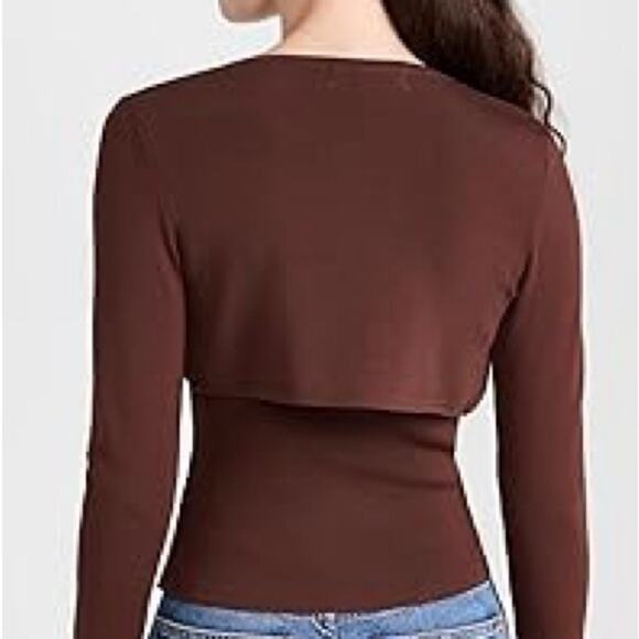 NEW! $128 SOLID & STRIPED shrug cropped open front sweater top XL - Picture 4 of 10